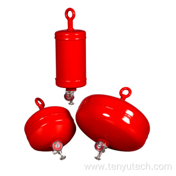 Hanging fire extinguisher device